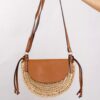 BORSA A TRACOLLA IN RAFIA - Beige, TU