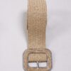 CINTURA IN RAFIA FIBBIA QUADRATA - Beige, TU