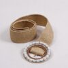 CINTURA ELASTICIZZATA CON FIBBIA TONDA - Beige, TU