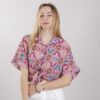 CAMICIA FANTASIA ETNICA MANICHE CORTE - Fantasia fucsia, TU