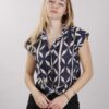 CAMICIA IN COTONE FANTASIA ETNICA - Blu, M