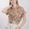 CAMICIA FANTASIA MANICHE CORTE - Fantasia cammello, TU