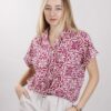 CAMICIA FANTASIA MANICHE CORTE - Fantasia fucsia, TU