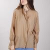 CAMICIA ASIMMETRICA OVERSIZE - Cammello, TU