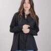 CAMICIA ASIMMETRICA OVERSIZE - Black, TU