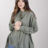 CAMICIA ASIMMETRICA OVERSIZE - Military Olive, TU