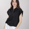 CAMICETTA CROPPED IN COTONE - Nero, TU