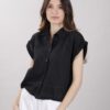 CAMICETTA CROPPED IN COTONE - Black, TU