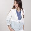 BLAZER IN FELPA E DENIM - Bianco, M