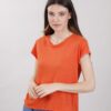 T-SHIRT IN LINO - Arancio, TU