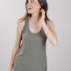 CANOTTA IN LINO - Verde militare, TU