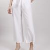 PANTALONI CULOTTE IN MISTO LINO - Bianco, TU