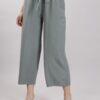 PANTALONI CULOTTE IN MISTO LINO - Verde militare, TU