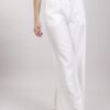 PANTALONE PALAZZO IN MISTO LINO - Bianco, TU