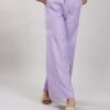 PANTALONE PALAZZO IN MISTO LINO - Lilla, TU