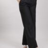 PANTALONE PALAZZO IN MISTO LINO - Nero, TU