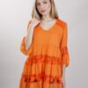 BLUSA CON INSERTI IN PIZZO - Orange, TU