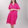 VESTITO A TUNICA IN LINO - Fuchsia, TU