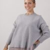 MAGLIA PARICOLLO CON FRANGE - Grigio, TU