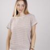 T-SHIRT OVERSIZE A RIGHE - Cammello, TU