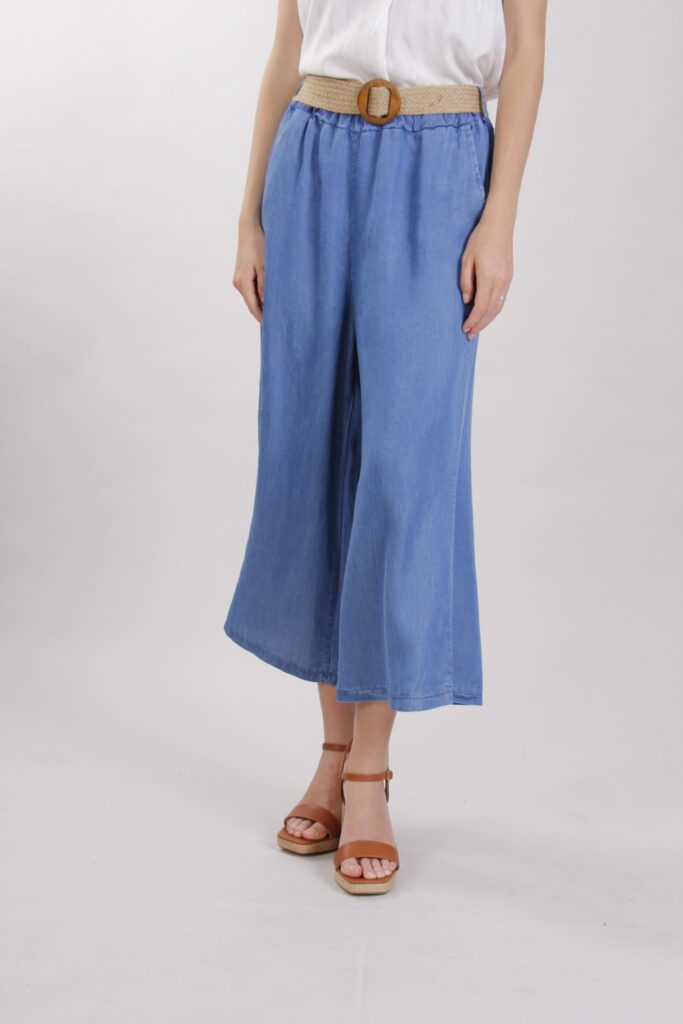 PANTALONI IN TENCEL CON CINTURA 