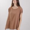 BLUSA MORBIDA CON ABBOTTONATURA POSTERIORE - Cammello, TU