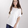 T-SHIRT OVERSIZE CON DETTAGLIO IN SAN GALLO - Panna, TU