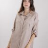 CAMICIA MISTO LINO CON TASCHE - Fango, M