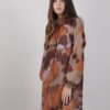 ABITO FANTASIA CON FINITURE IN LUREX - Fantasia marrone, TU