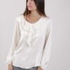 BLUSA CON VOLANT - Avorio, S