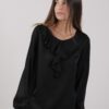 BLUSA CON VOLANT - Nero, M