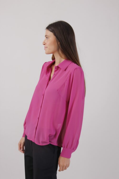 Alternative view of CAMICIA VELATA CON MANICA A PALLONCINO