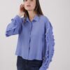 CAMICIA CON ROUGES SULLE MANICHE - Celeste, M