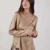 BLUSA EFFETTO SATINATO - Cammello, L