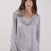 BLUSA EFFETTO SATINATO - Grigio, L