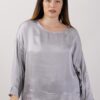 BLUSA IN VISCOSA CON BOTTONCINI POSTERIORI - Grigio, 1