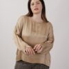 BLUSA IN VISCOSA CON BOTTONCINI POSTERIORI - Cammello, 1