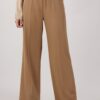 PANTALONE PALAZZO CON ELASTICO IN VITA - Cammello, L