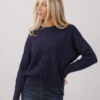 MAGLIA PARICOLLO CON TRECCIA FRONTALE - Blu, TU