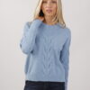 MAGLIA PARICOLLO CON TRECCIA FRONTALE - Celeste, TU