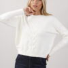 MAGLIA PARICOLLO CON TRECCIA FRONTALE - Panna, TU