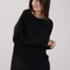 MAXI MAGLIA CON TASCHE SFRANGIATE - Nero, TU