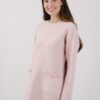 MAXI MAGLIA CON TASCHE SFRANGIATE - Rosa, TU