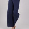 PANTALONE PALAZZO IN MAGLIA - Blu, TU