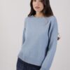 MAGLIA SCOLLO ROTONDO CON CUCITURA CENTRALE - Celeste, TU
