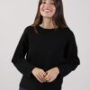 MAGLIA SCOLLO ROTONDO CON CUCITURA CENTRALE - Nero, TU