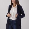 CARDIGAN CON TASCHE E COSTINE - Blu, TU