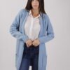 CARDIGAN CON TASCHE E COSTINE - Celeste, TU