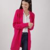 CARDIGAN CON TASCHE E COSTINE - Fucsia, TU