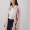 CARDIGAN CON TASCHE E COSTINE - Rosa, TU